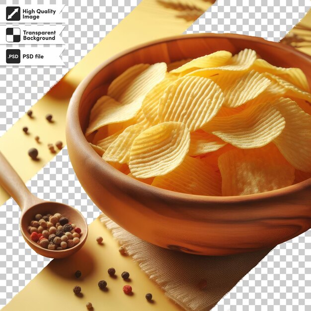 PSD psd chips in a bowl on transparent background