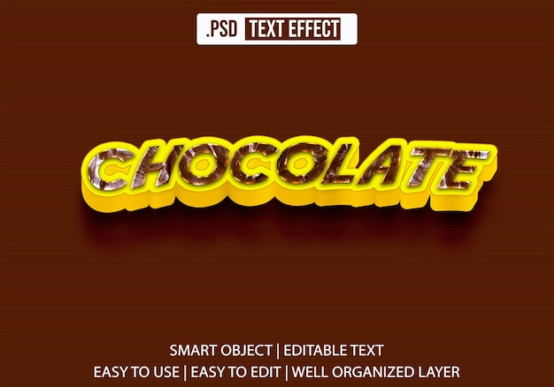 PSD chocolade tekst stijl effect