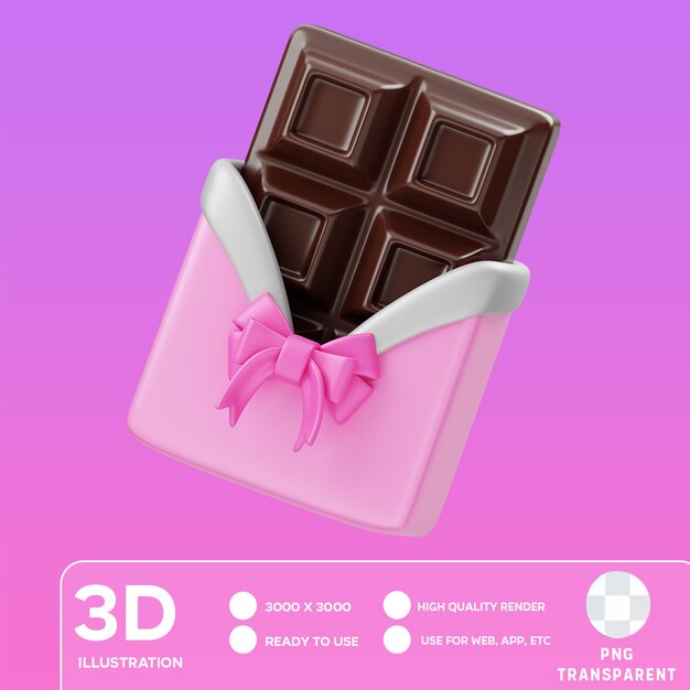 PSD psd 초콜릿 박스 3d 아이콘 일러스트레이션