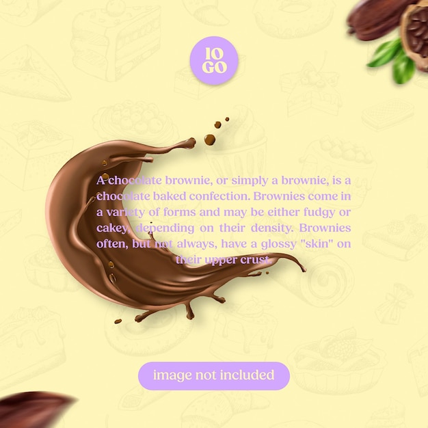 PSD Chocolate Brownie Collection Design voor sociale media en Instagram Post Template