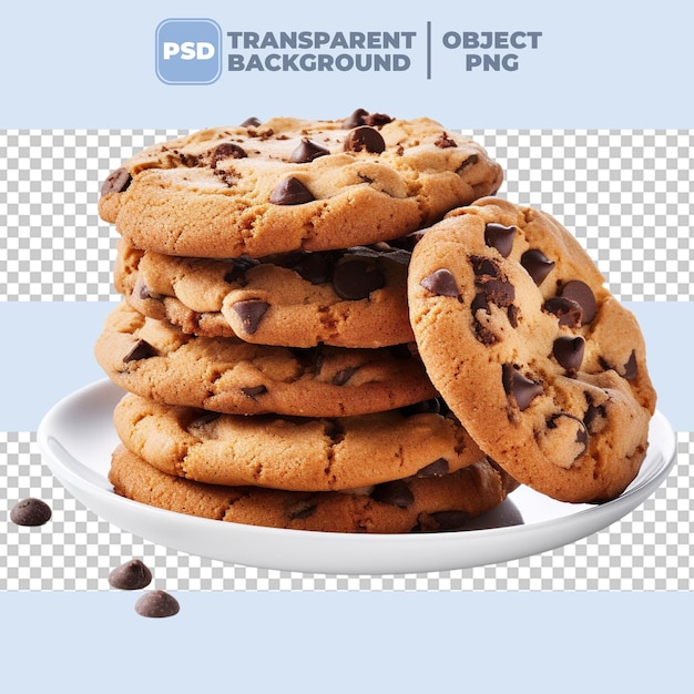 PSD psd chocolate chip cookies transparent background png