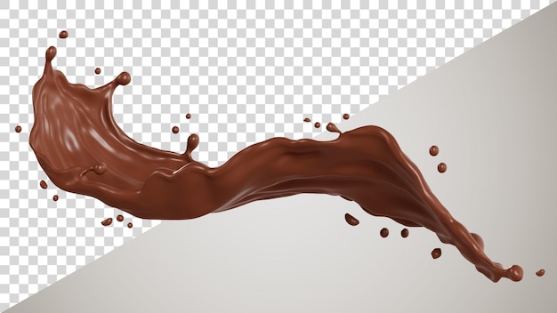 PSD Chocolate isolated splashes wave