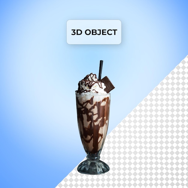 PSD psd chocolate milk shake png transparent background