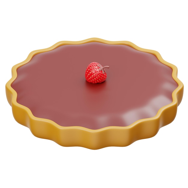 Psd a chocolate pie with strawberry