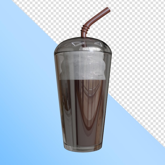 Psd chocolate smoothie 3d icon render