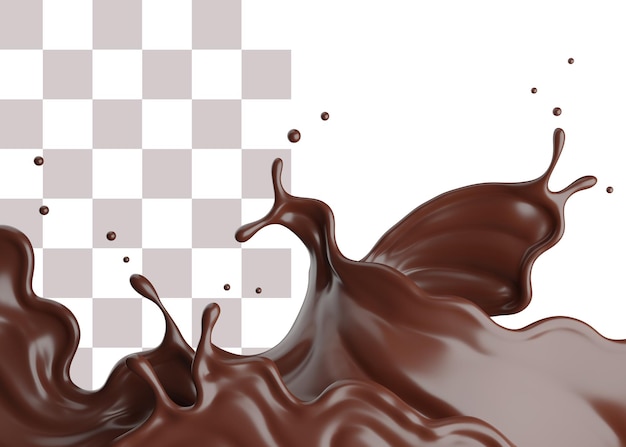 PSD psd spruzzata di cioccolato rendering 3d