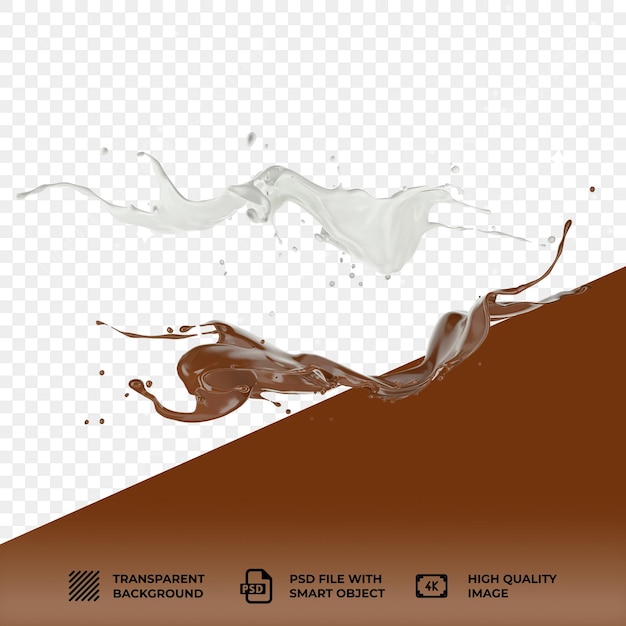 PSD chocolate splash isolated on transparent background