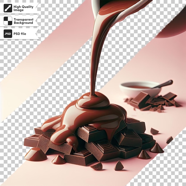 Psd chocolate splash on transparent background