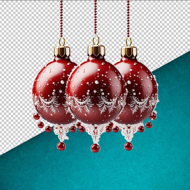 Psd christmas balls on transparent background