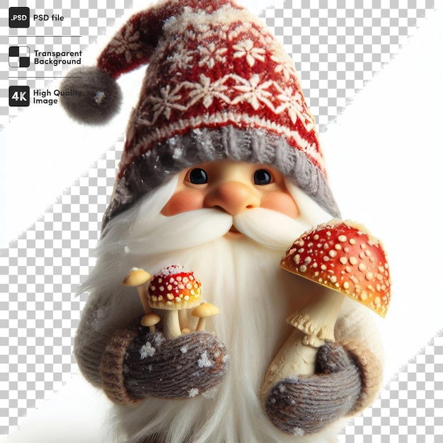 PSD psd christmas dwarf on transparent background