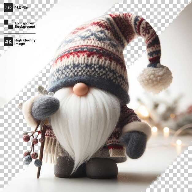 PSD psd christmas dwarf on transparent background