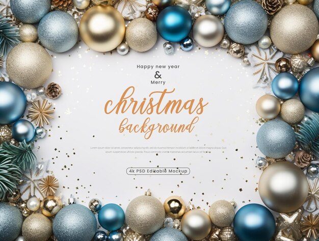 Psd christmas amp happy new year background mockup