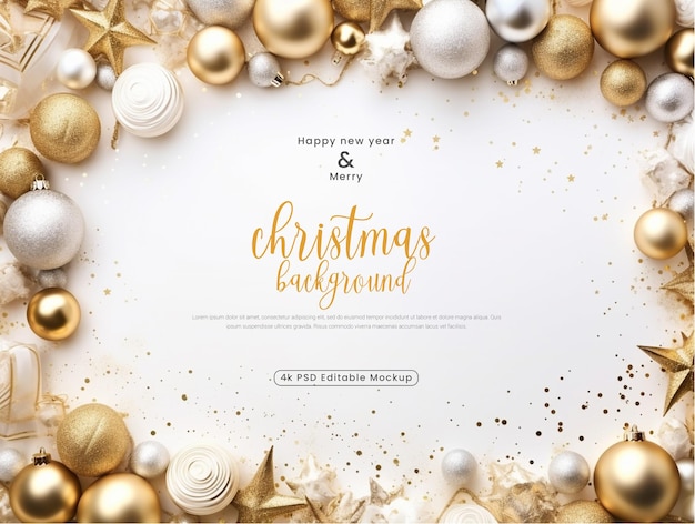 Psd natale amplificatore felice nuovo anno background mockup