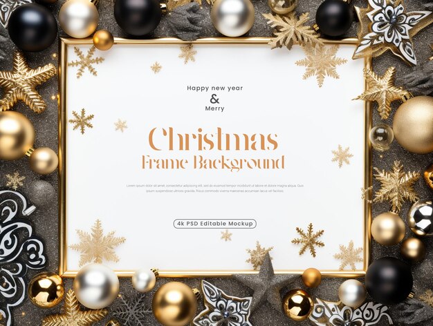 Psd christmas amp happy new year background mockup