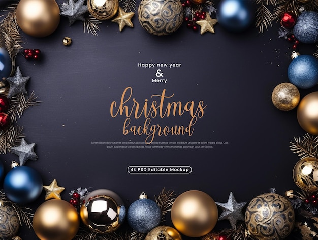 PSD psd christmas amp happy new year background mockup