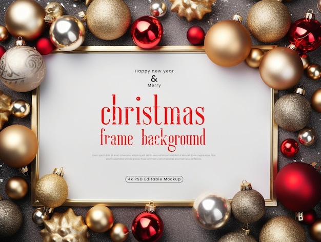 Psd christmas amp happy new year background mockup