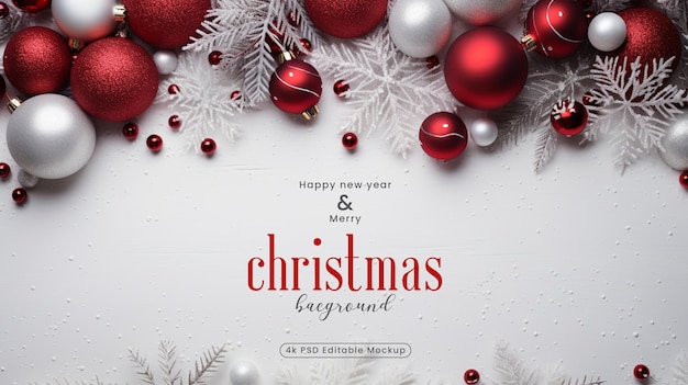 PSD psd natale amplificatore felice nuovo anno background mockup