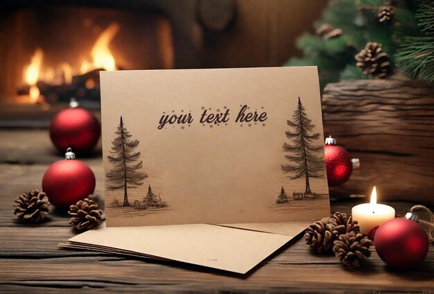 PSD psd christmas letter card mockup