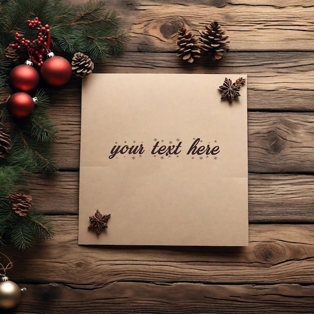 PSD psd christmas letter card mockup