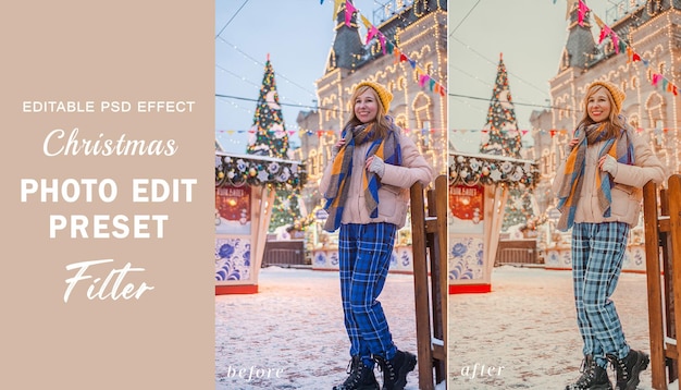 PSD Christmas photo edit preset filter for Cozy Holiday Instagram Bloggers Photography filters