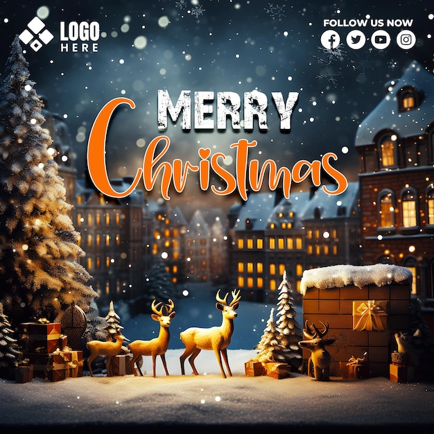 PSD christmas social media post template