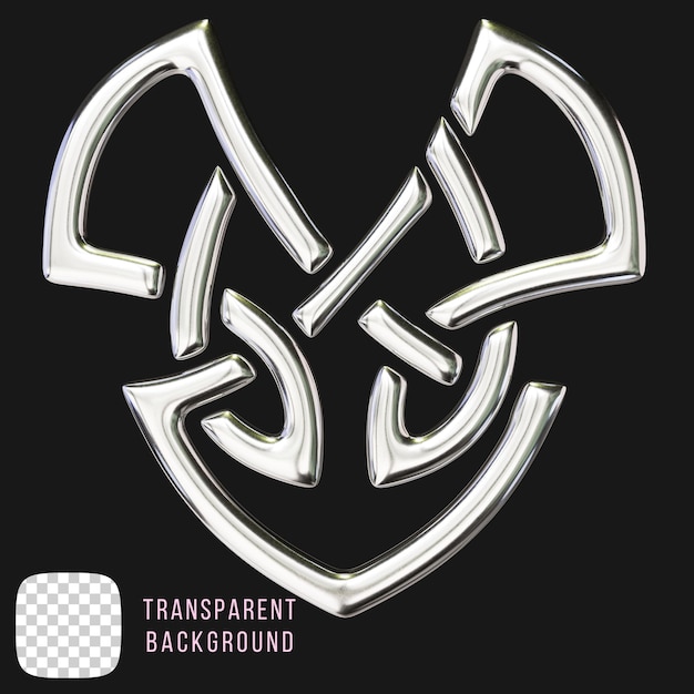 psd chrome abstract shape 3d rendering