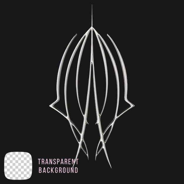 Psd chrome abstracte vorm 3d rendering