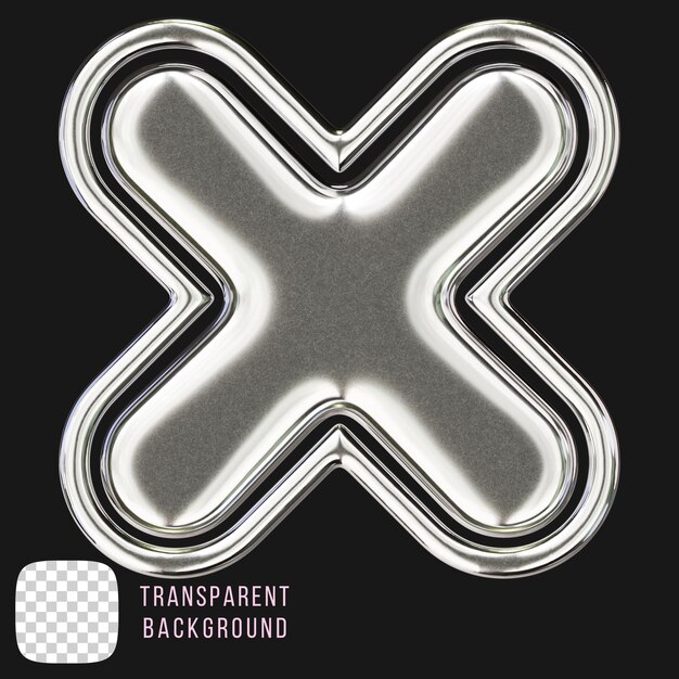 psd chrome cross y2k abstract shape 3d rendering