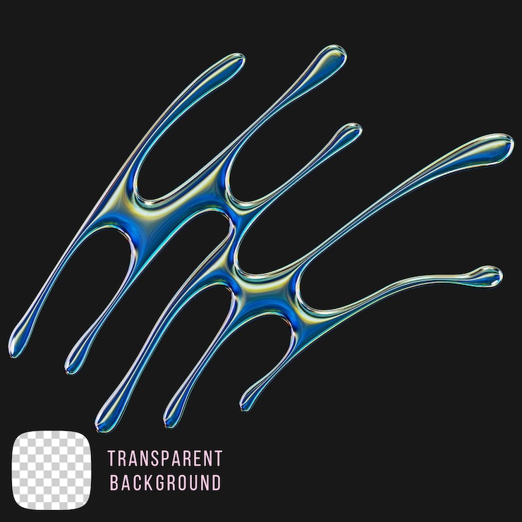PSD psd chrome metallic y2k abstract shape 3d rendering