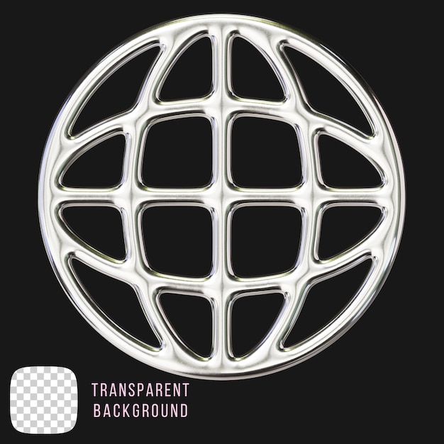 Psd chrome y2k abstracte vorm 3d rendering