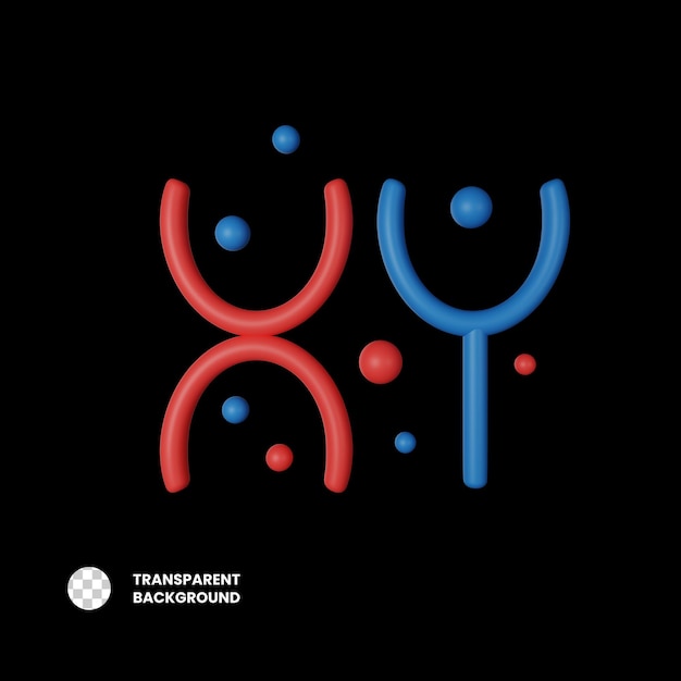 PSD Chromosoom 3D Icon Illustratie