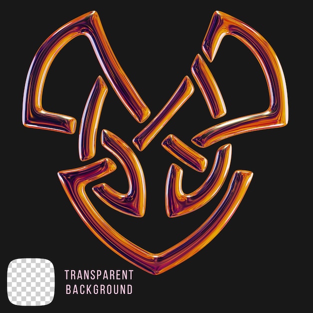 Psd chroom metallic abstracte vorm 3d rendering