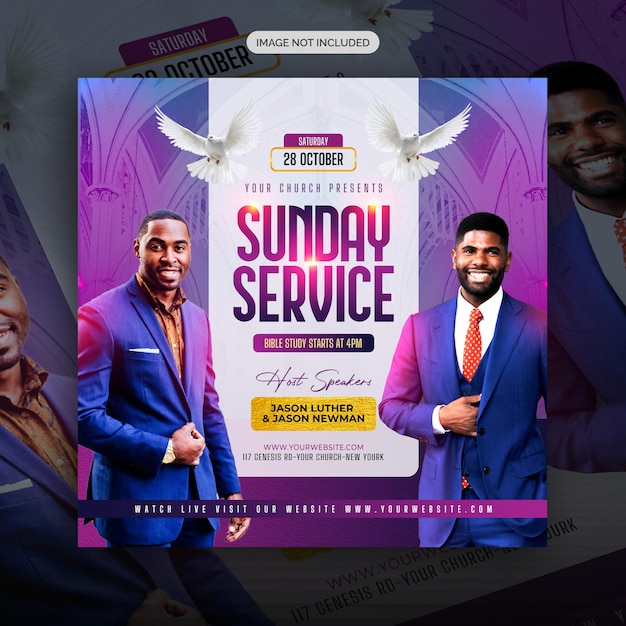 PSD psd church conference flyer social media post and instagram web banner