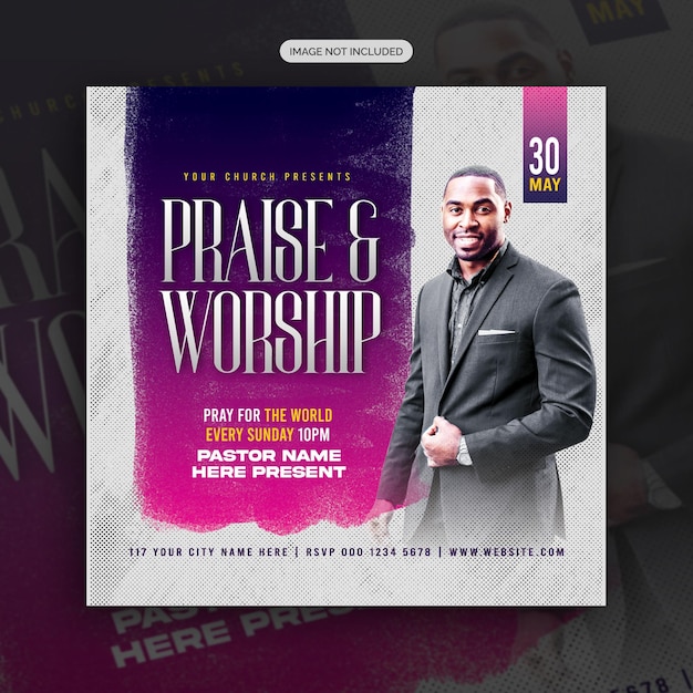 PSD psd church conference flyer social media post and instagram web banner