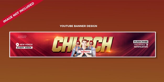 Psd church night party youtube banner design