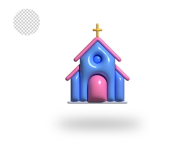 PSD psd church transparent comic bubble icon 3d render illustration