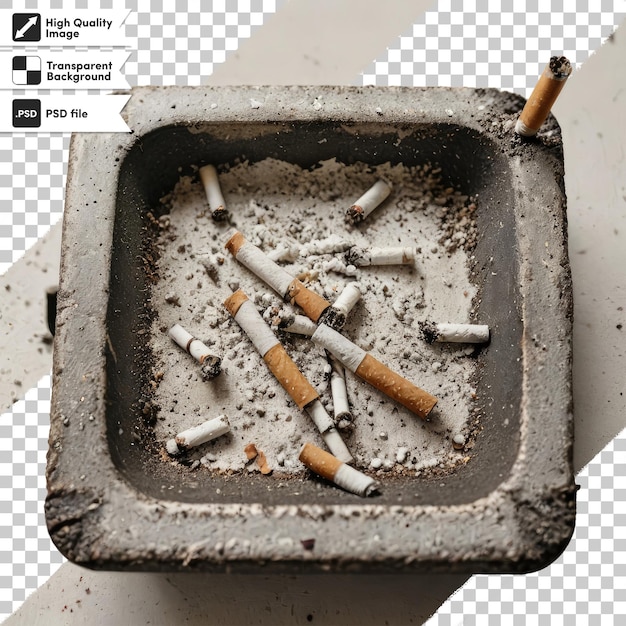 PSD psd cigarette and ashtray on transparent background with editable mask layer