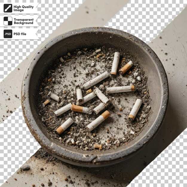 PSD psd cigarette and ashtray on transparent background with editable mask layer