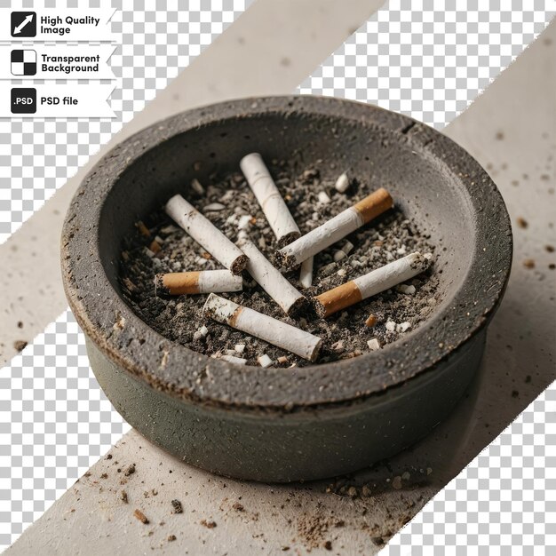 PSD psd cigarette and ashtray on transparent background with editable mask layer