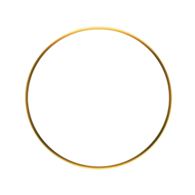 Psd cirkel gouden frame transparante achtergrond