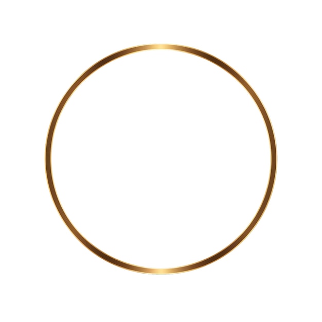 Psd cirkel gouden frame transparante achtergrond