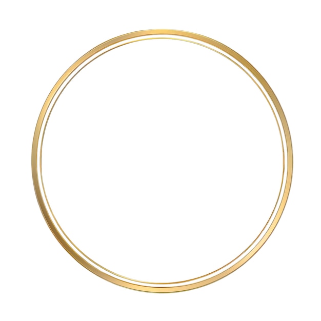 Psd cirkel gouden frame transparante achtergrond