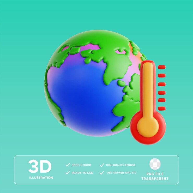 PSD psd климатические изменения 3d иллюстрация