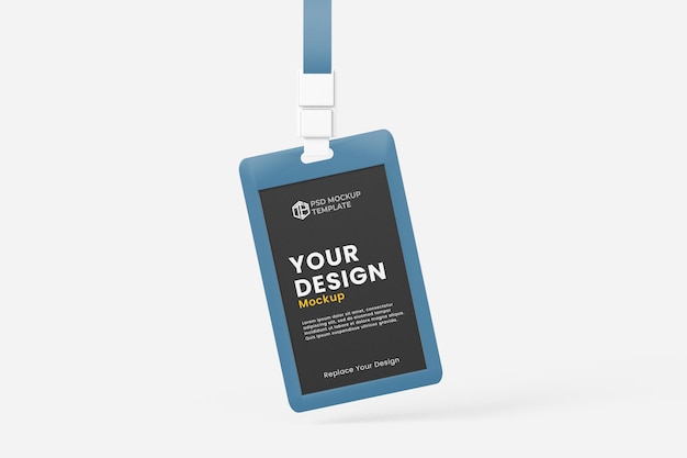 psd close up on lanyard mockup design