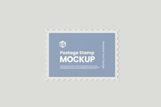 Psd close-up op postzegel mockup.