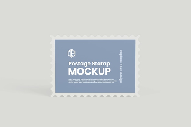 Psd close-up op postzegel mockup.