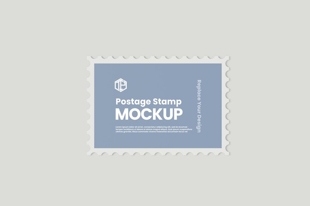 PSD psd close up on postage stamp mockup