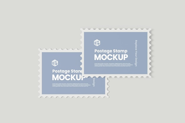 PSD psd close up on postage stamp mockup