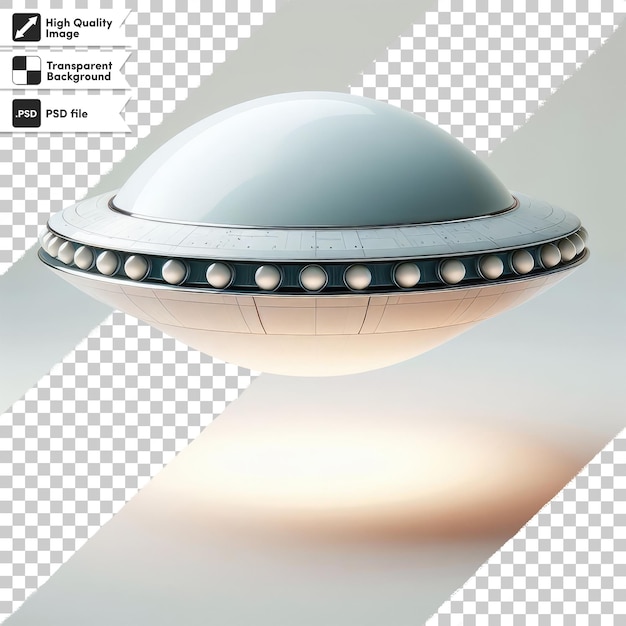 Psd close up di un ufo alieno su sfondo trasparente con strato di maschera modificabile