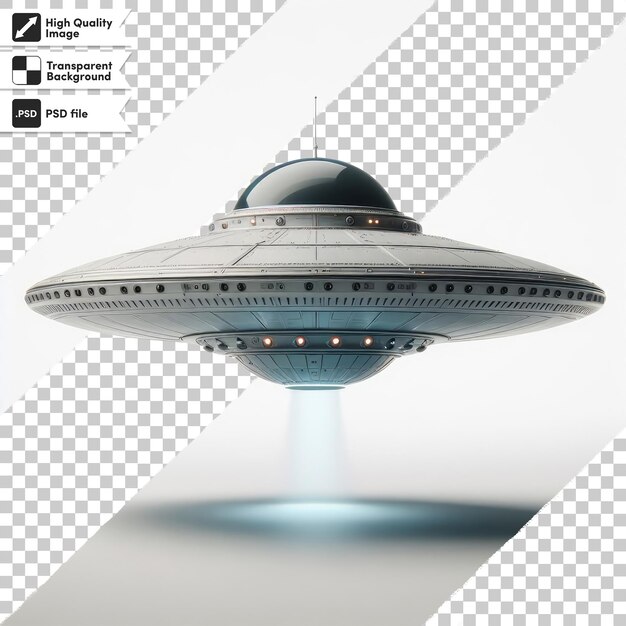 Psd close up of a ufo alien on transparent background with editable mask layer